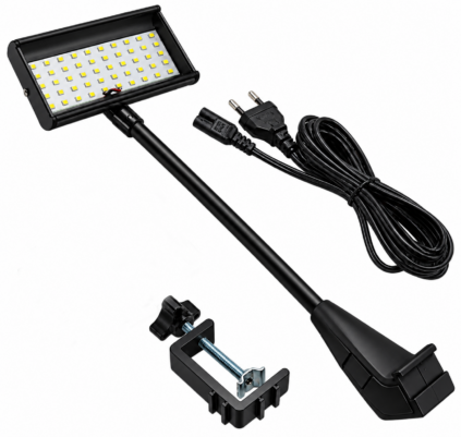 Чёрная LED-лампа с креплениями и кабелем