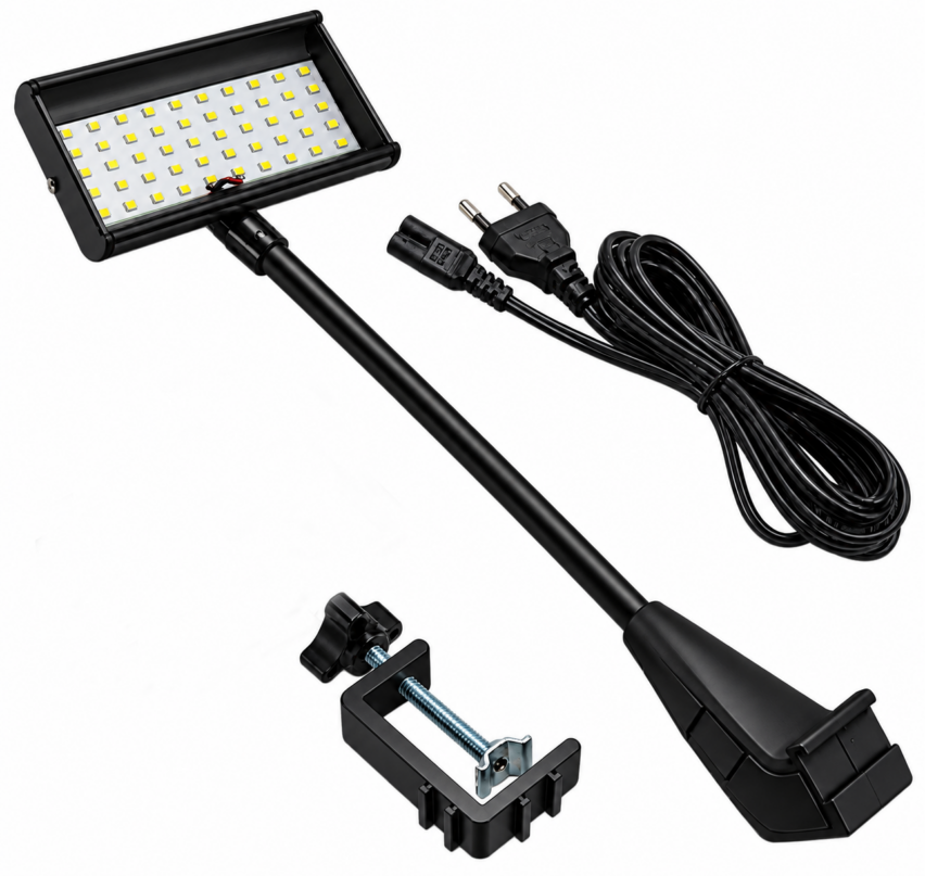 Чёрная LED-лампа с креплениями и кабелем Чёрная LED-лампа с креплениями и кабелем